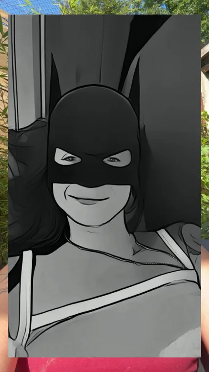 Charlotte déguisée en Batman